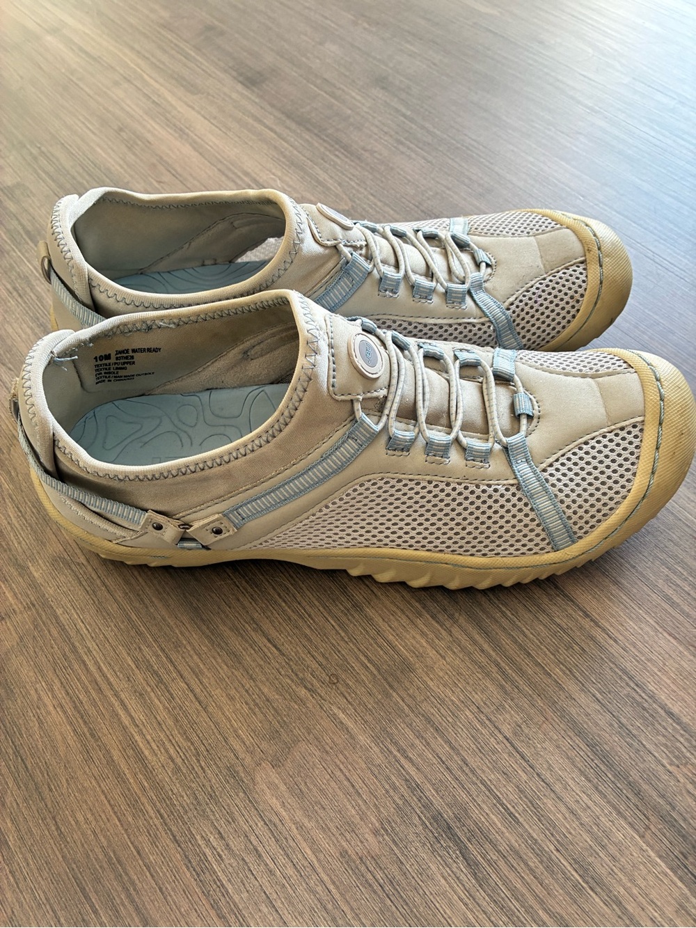 JBU Women’s Beige Mesh Athletic Slip-On Sneakers